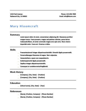 traditional 2 resume templates