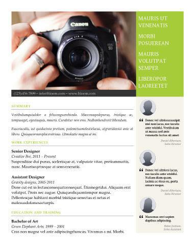 resume with photograph