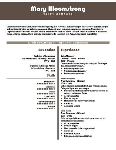 Black Tie Resume Template