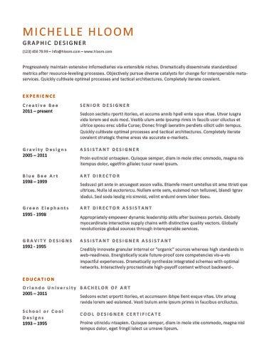 simple professional resume template
