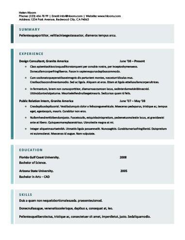 resume templates that stand out