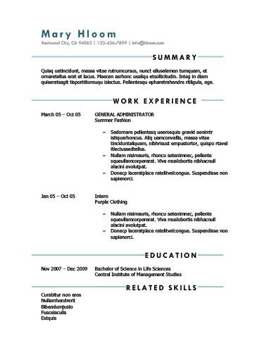 brief resume template