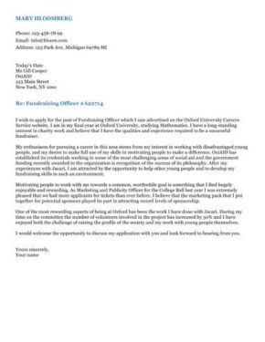 sample cover letter for cv