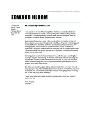 sample cover letter for cv