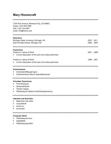 30 Basic Resume Templates