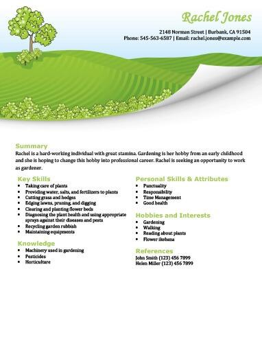 Pasture Resume Template