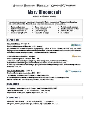 resume header templates