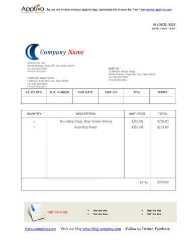 Proforma Invoice Template Ms Word