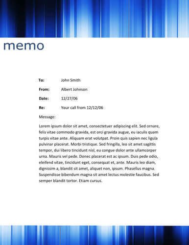 memo header
