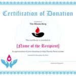 certificate of appreciation donation