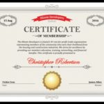 certificate of membership template
