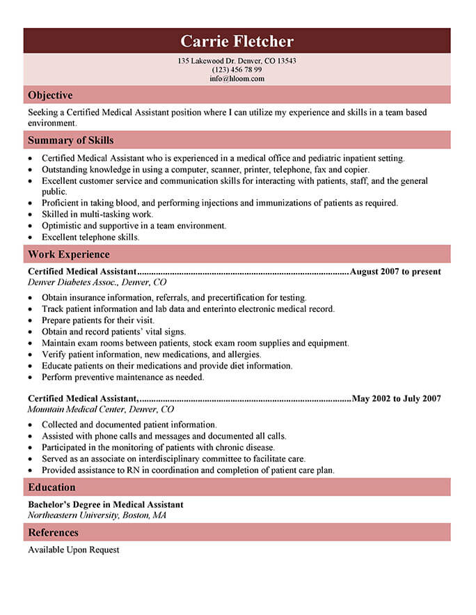 Free Medical Assistant Resume Templates