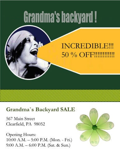 Grandmas Backyard Sale Flyer Grandmas Backyard Sale Flyer