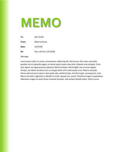 Business Memo Template Word