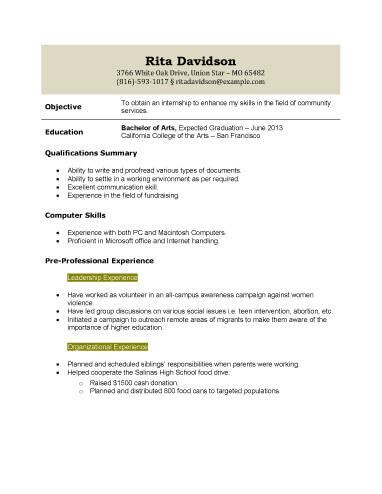 college student and graduate resume templates