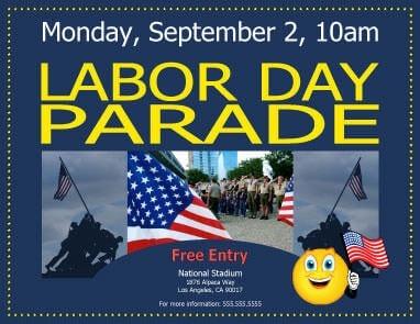 Labor Day Parade Invitation Template