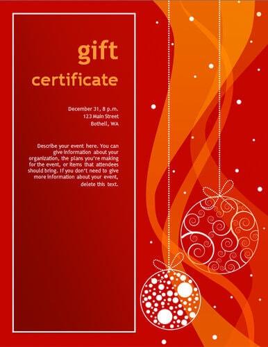 Christmas Gift Certificate Template For Microsoft Word