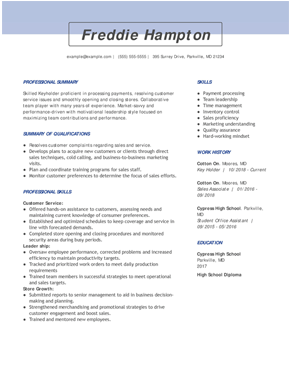 resume examples for any industry free resume builder hloom accomplishments as a cashier