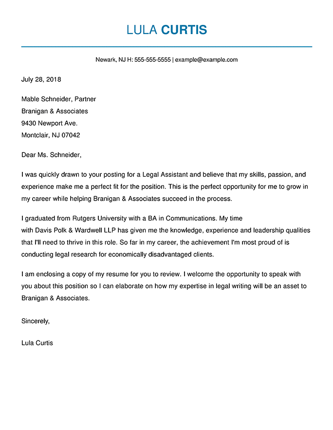 Cover Letter For Legal Internship With No Experience from www.hloom.com