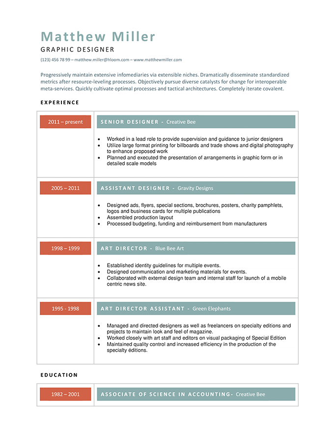 Modern Resume 60 Free Templates Writing Guide Hloom