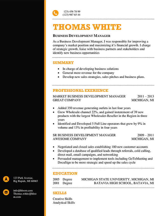 66 Modern Resume Templates Hloom 66 Modern Resume Templates Hloom