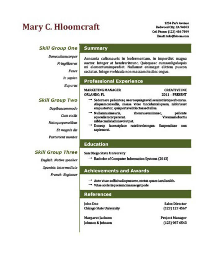 modern resume templates 64 examples free download hloom modern resume templates for marketing professionals