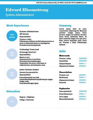 Bright Blue Resume Template