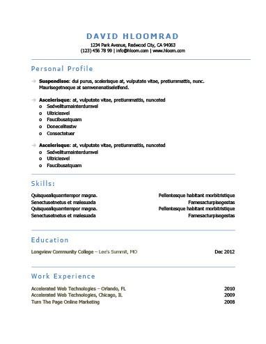 Simple Resume Templates 75 Examples Free Download