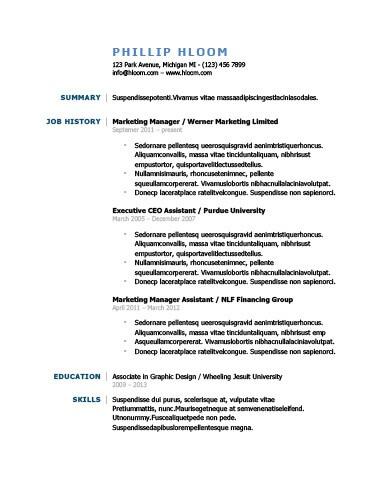 simple resume templates 75 examples free download