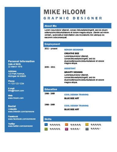 Blue Pop Resume Template