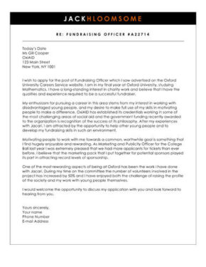 top level cover letter