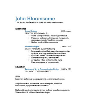 Chronological Resume Definition Format Layout 103 Examples
