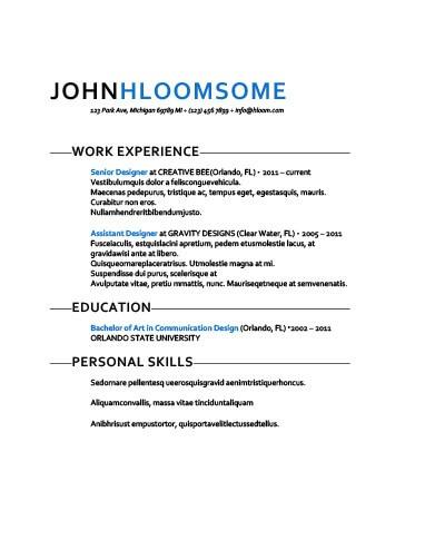simple resume templates 75 examples free download resume template 2015