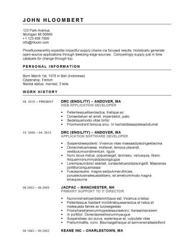 Button Down OpenOffice Resume
