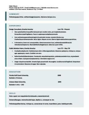 One Page Cv Templates