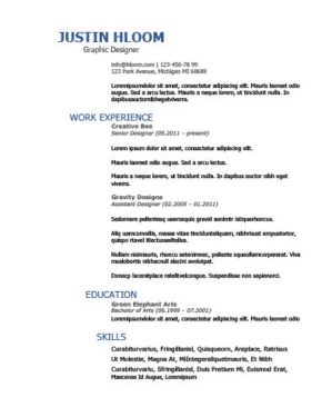 Chronological Resume Definition Format Layout 103 Examples