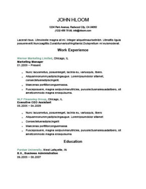 Professional Ats Resume Templates For Experienced Hires And