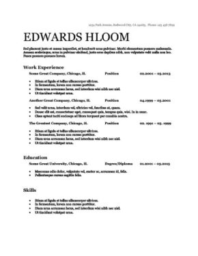 Free Word Resume Templates Free Microsoft Word Cv Templates