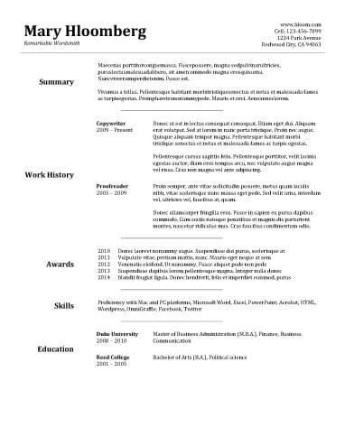 Open Office Cv Template Uk