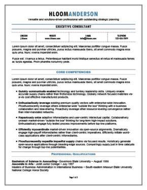executive hybrid resume template