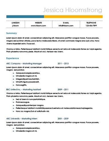 modern resume templates 64 examples free download
