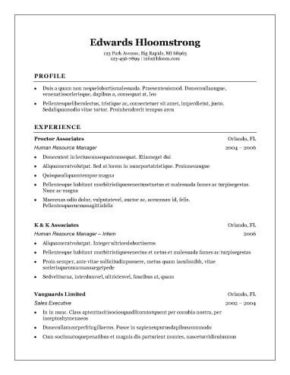 3 Main Resume Formats Examples In Ms Word