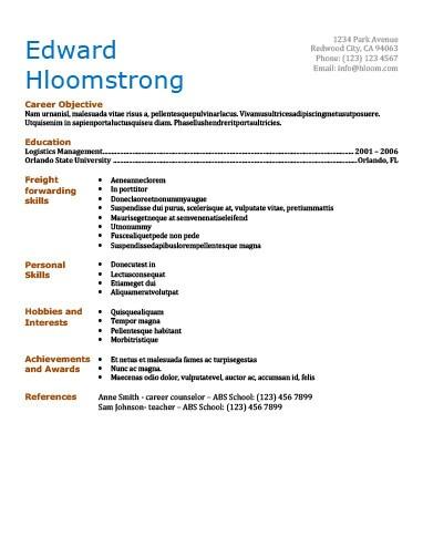 career resume template