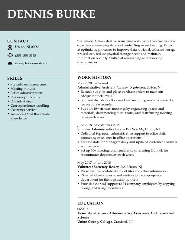 Administrative Assistant Combination Resume