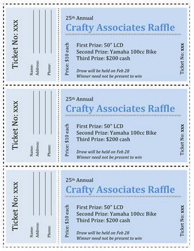 All Business Shades of Blue Raffle Ticket Template