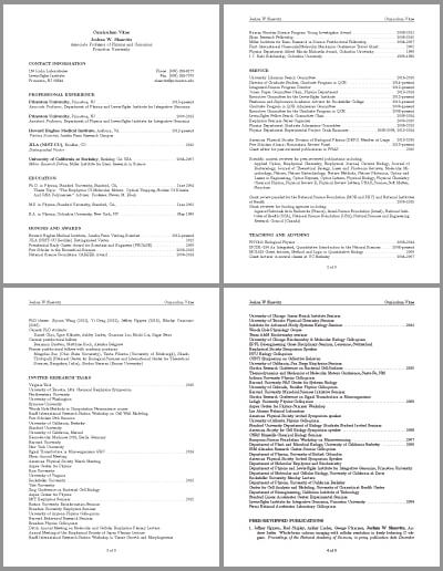 Associate Professorship in Physics and Genomics CV Sample