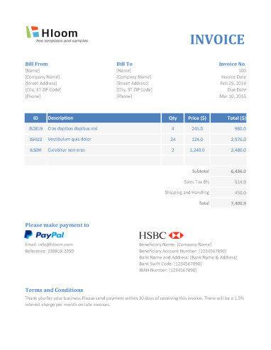 19 Blank Invoice Templates In Ms Excel Hloom
