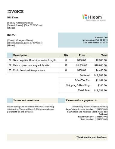 Invoice Template Xlsx from www.hloom.com