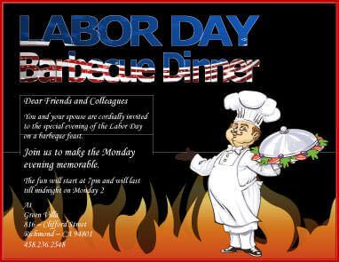 Labor Day Barbeque Dinner Flyer