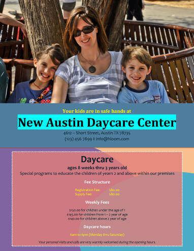 child care flyer template